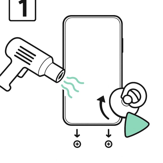 iPhone öffnen - schematische Darstellungjpg